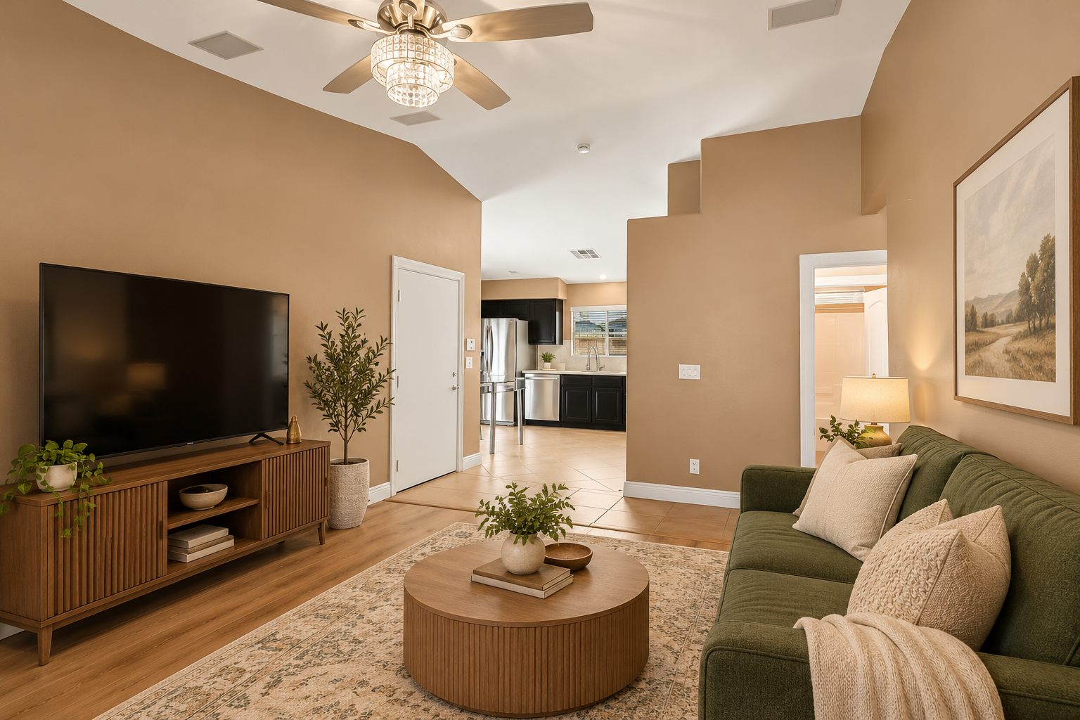 Living room in one of the homes